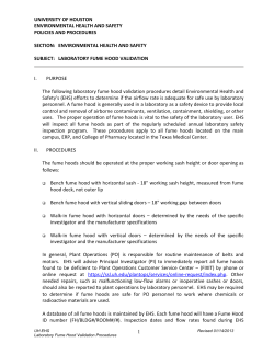 Laboratory Fume Hoods Manual