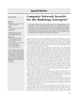Computer Network Security for the Radiology Enterprise