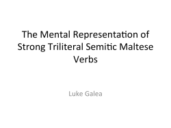 The mental representations of strong triliteral Semitic Maltese verbs