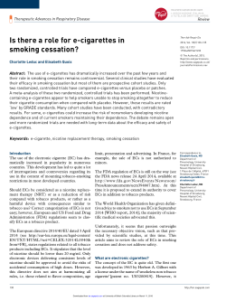 Is there a role for e-cigarettes in smoking cessation?