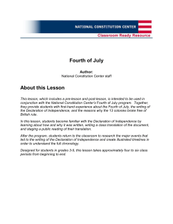 Fourth of July About this Lesson