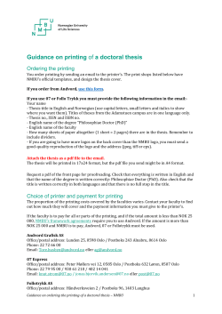 Guidance on printing of a doctoral thesis