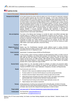 UNITED STATES Name of the project National Labor Exchange (NLX)