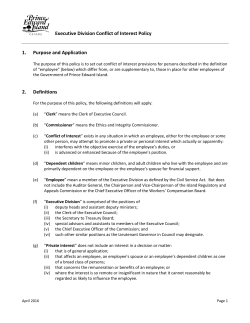 Executive Division Conflict of Interest Policy 1. Purpose and