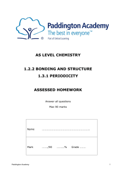 as level chemistry 1.2.2 bonding and structure 1.3.1 periodicity