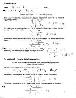 Stoichiometry Answer Key