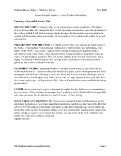 Ensuring A Successful Author Visit