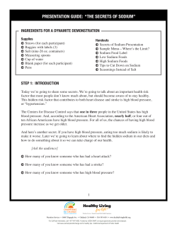 presentation guide: &ldquo;the secrets of sodium&rdquo;