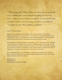 Constitution Day Letter from NCU President