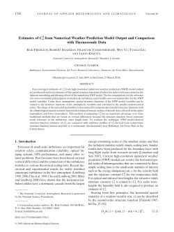 Estimates of Cn2 from Numerical Weather Prediction Model Output