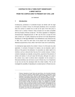 CONTRACTS FOR A THIRD-PARTY BENEFICIARY