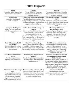 FDR`s Programs