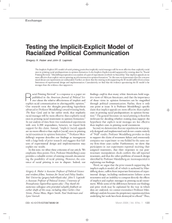 Testing the Implicit-Explicit Model of Racialized Political