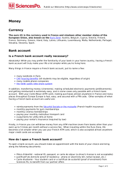 Currency Bank account