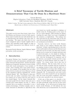 A Brief Taxonomy of Tactile Illusions and