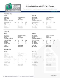 Sherwin Williams CCE Paint Codes