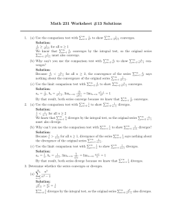 Math 231 Worksheet #13 Solutions