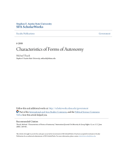 Characteristics of Forms of Autonomy - SFA ScholarWorks