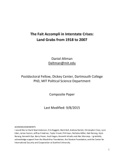 The Fait Accompli in Interstate Crises