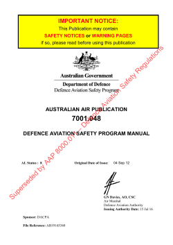AAP 7001.048 DEFENCE AVIATION SAFETY PROGRAM MANUAL