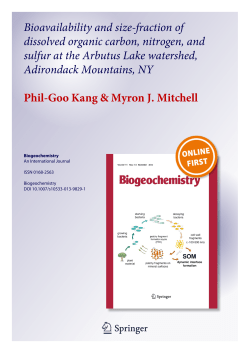 Bioavailability and size-fraction of dissolved organic - SUNY-ESF