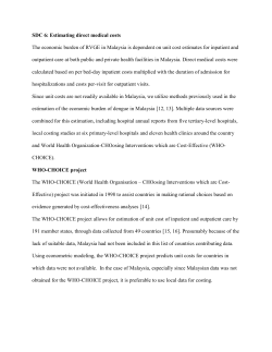 SDC 6: Estimating direct medical costs The economic