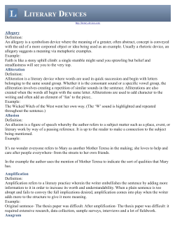 Allegory Definition: An allegory is a symbolism device where the