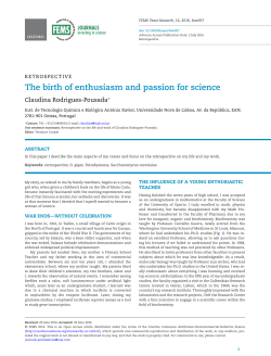 The birth of enthusiasm and passion for science