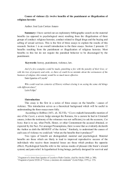 Causes of violence (I): twelve benefits of the punishment or