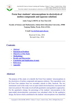 Form four students` misconceptions in electrolysis of molten