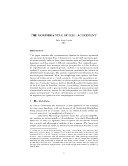 the morphosyntax of irish agreement