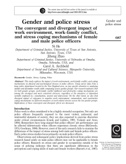 Gender and Police Stress: the Convergent and Divergent Impact of