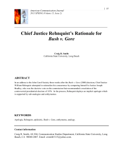 Chief Justice Rehnquist`s Rationale for Bush v. Gore
