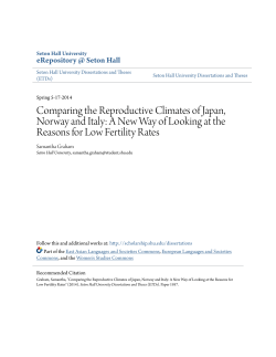Comparing the Reproductive Climates of Japan, Norway and Italy: A