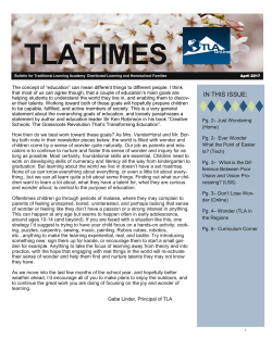 April 2017 Newsletter - Traditional Learning Academy