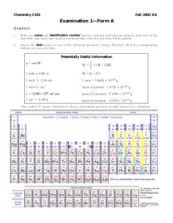 Exam 1 Fall 2002 - WebPhysics