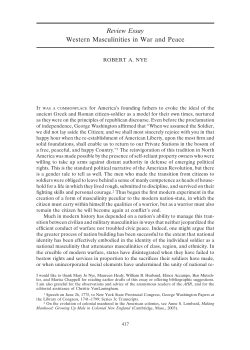 Review Essay Western Masculinities in War and Peace