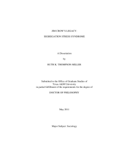 JIM CROW`S LEGACY: SEGREGATION STRESS