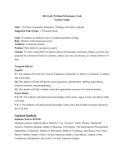 Sample PBA Writing 5 Civil War Task