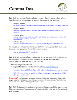 Comma Dos - James Madison University