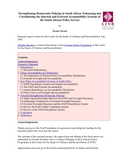 Strengthening Democratic Policing in South Africa