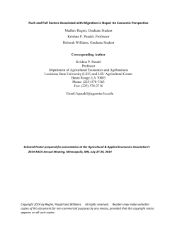 Push and Pull Factors Associated with Migration in