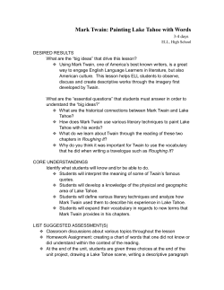 Mark Twain: Painting Lake Tahoe with Words