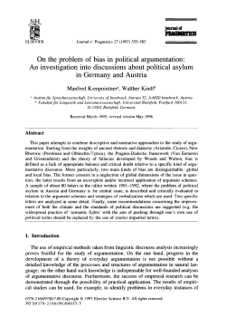 On the problem of bias in political argumentation" An investigation
