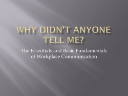 The Essentials and Basic Fundamentals of Workplace Communication