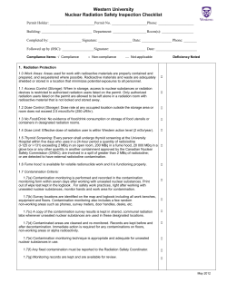 Nuclear Radiation Safety Inspection Checklist