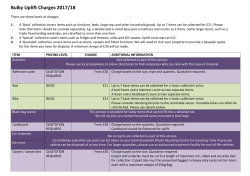 Bulky Uplift Charges 2017/18