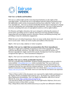 Fair Use Myths and Realities