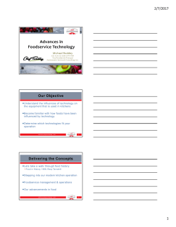 Advances in Foodservice Technology