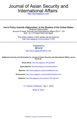 International Affairs Journal of Asian Security and